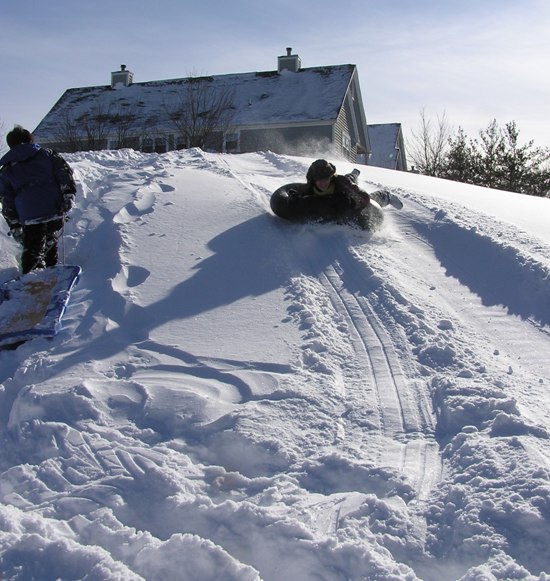 Tubing down the hill