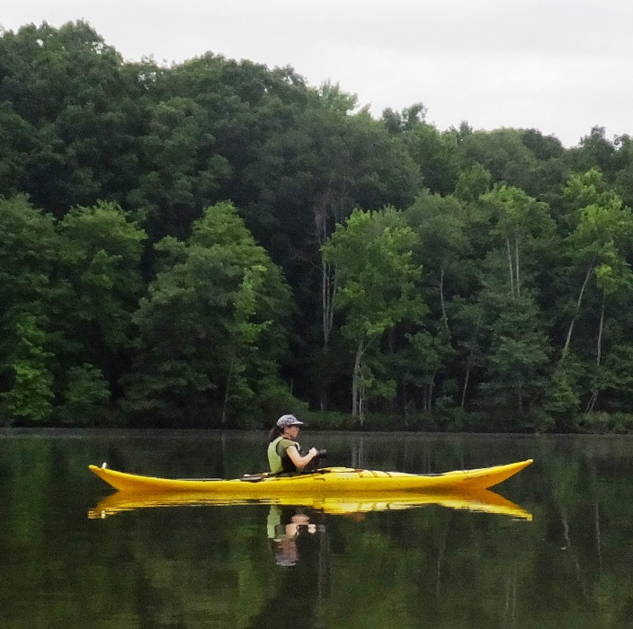 Sara kayaking at Mallows Bay