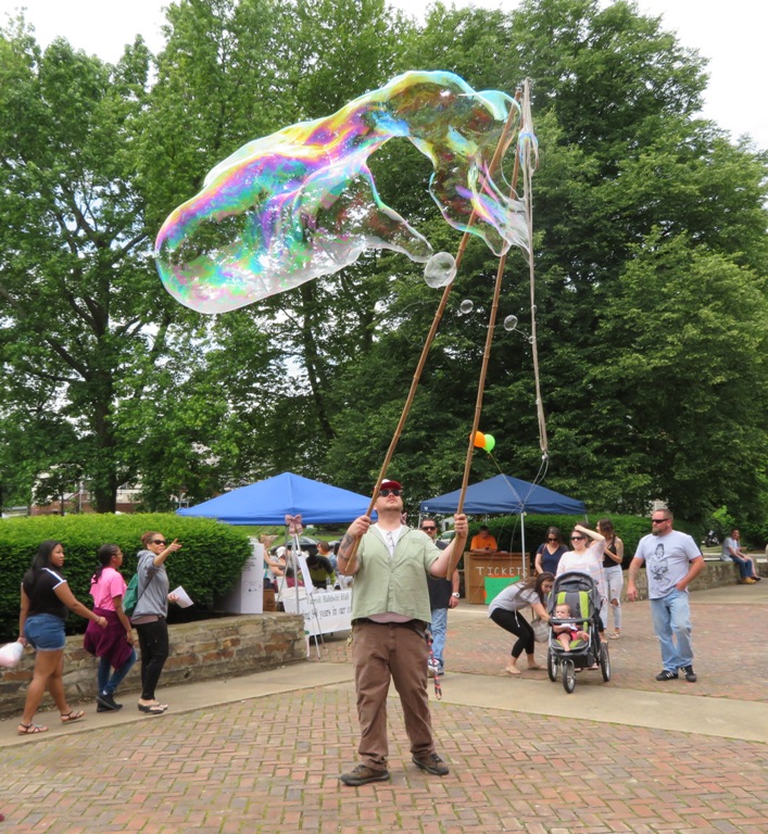 Making a bubble high up in the air