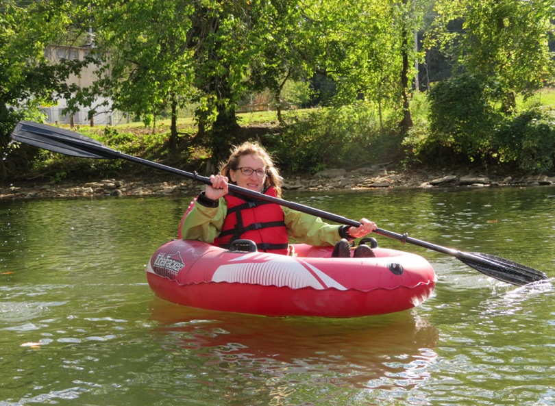 Norma paddling like a true sea kayaker