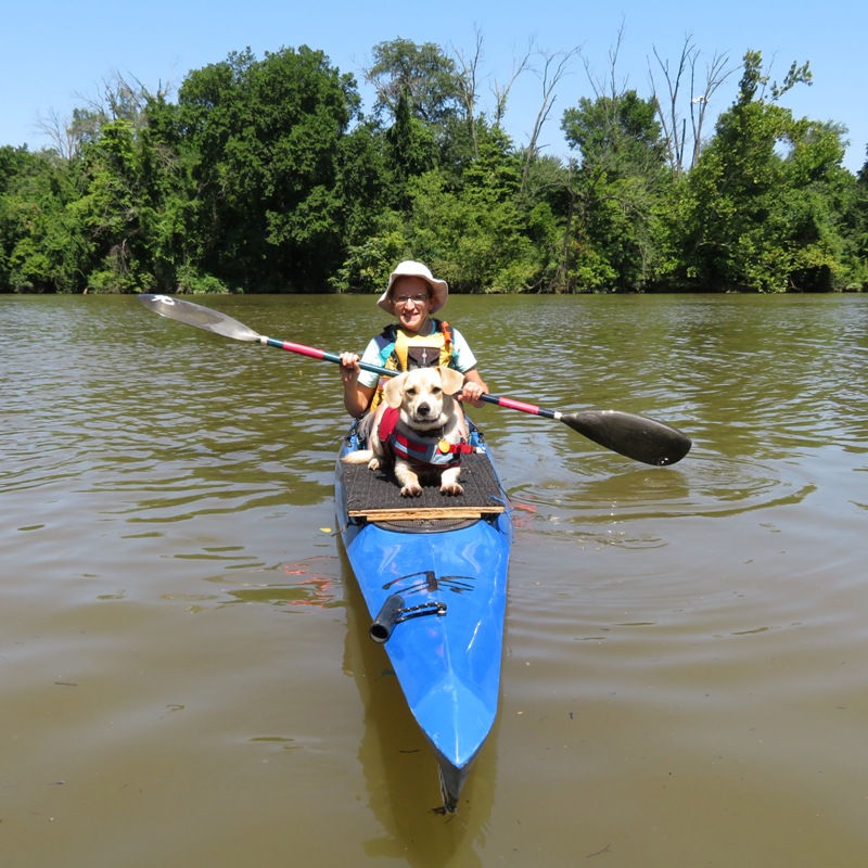 Norma with Daphne on kayak, 2018