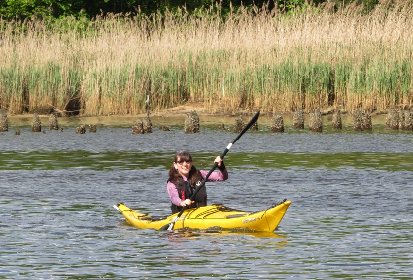 Sara kayaking on Marley Crek