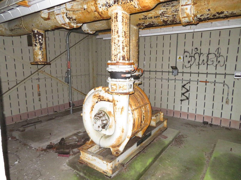 Centrifugal pump in abandoned building