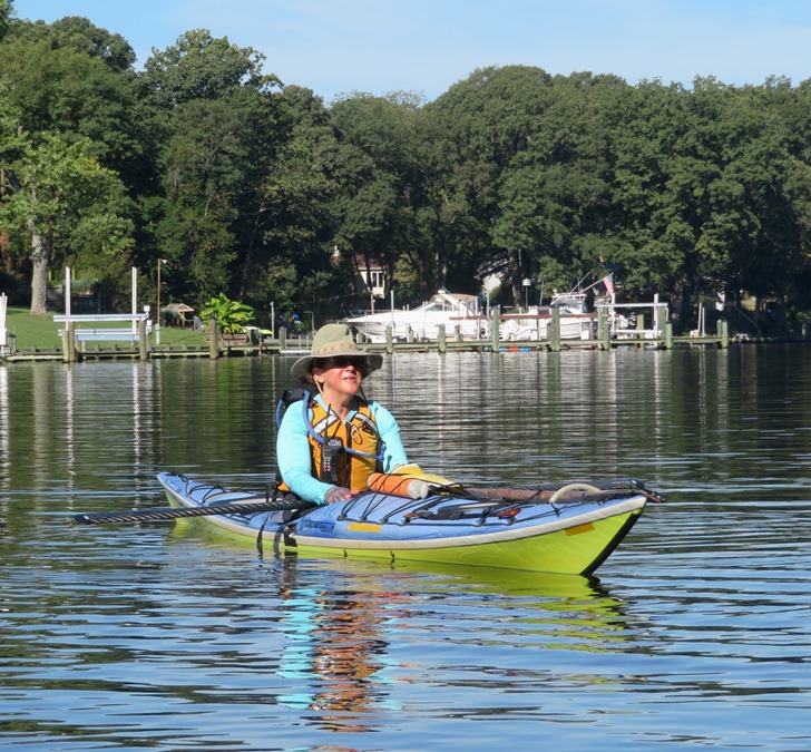 Suzanne in her kayak