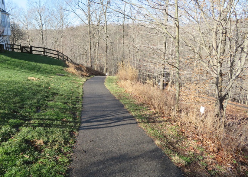 Path on Samantha Way leading to trail