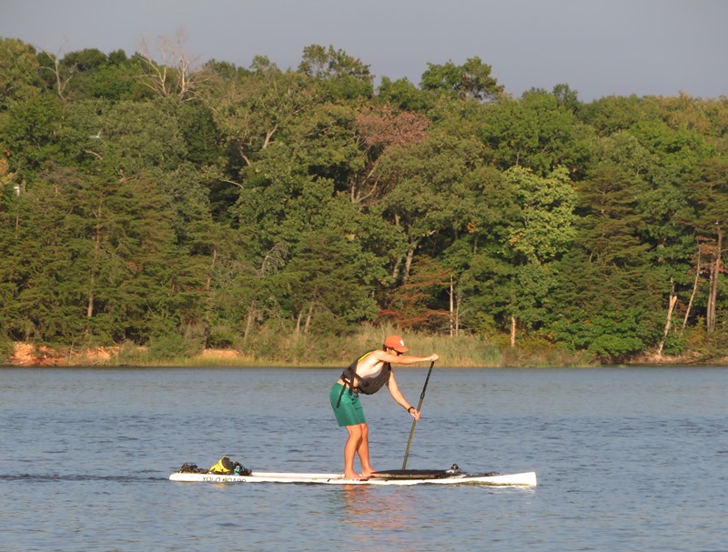 Ryan gets some speed on my SUP