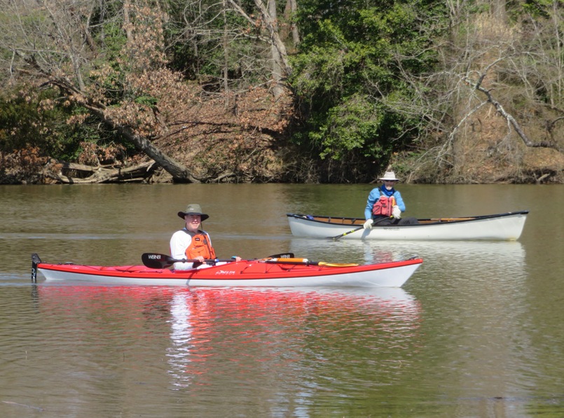 Joseph and Chip in their boats