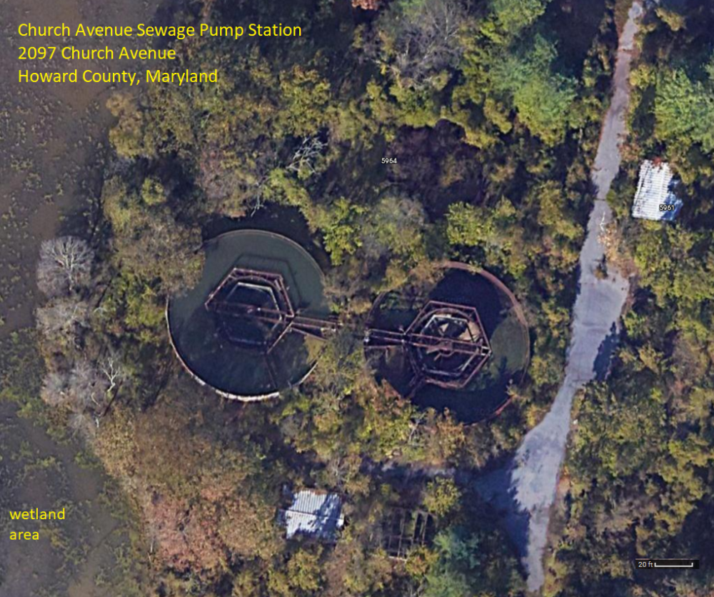 Satellite view of Church Avenue Sewage Pump Station