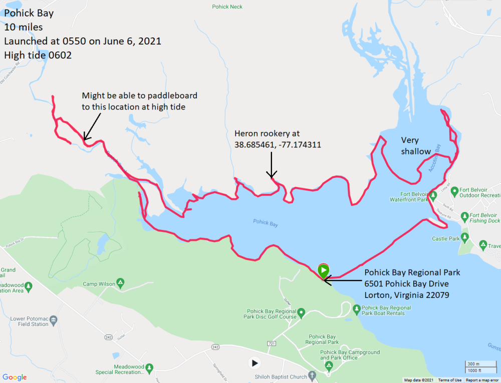 My paddling route