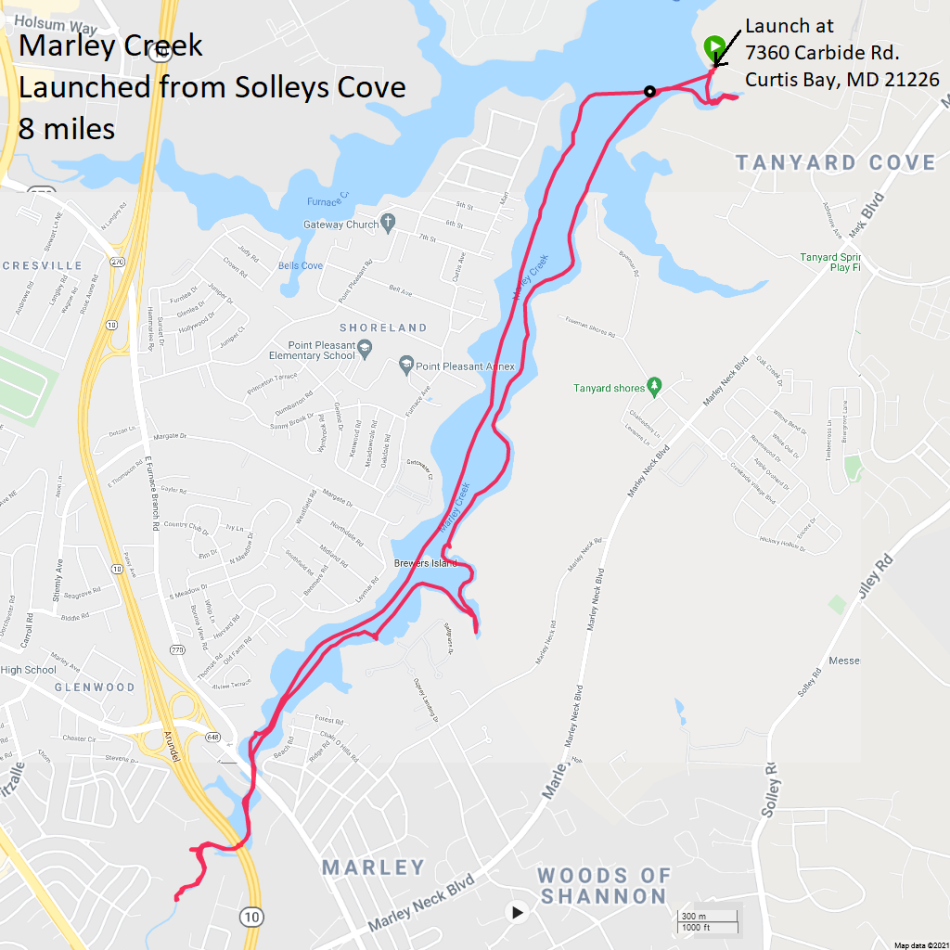 Our paddling route