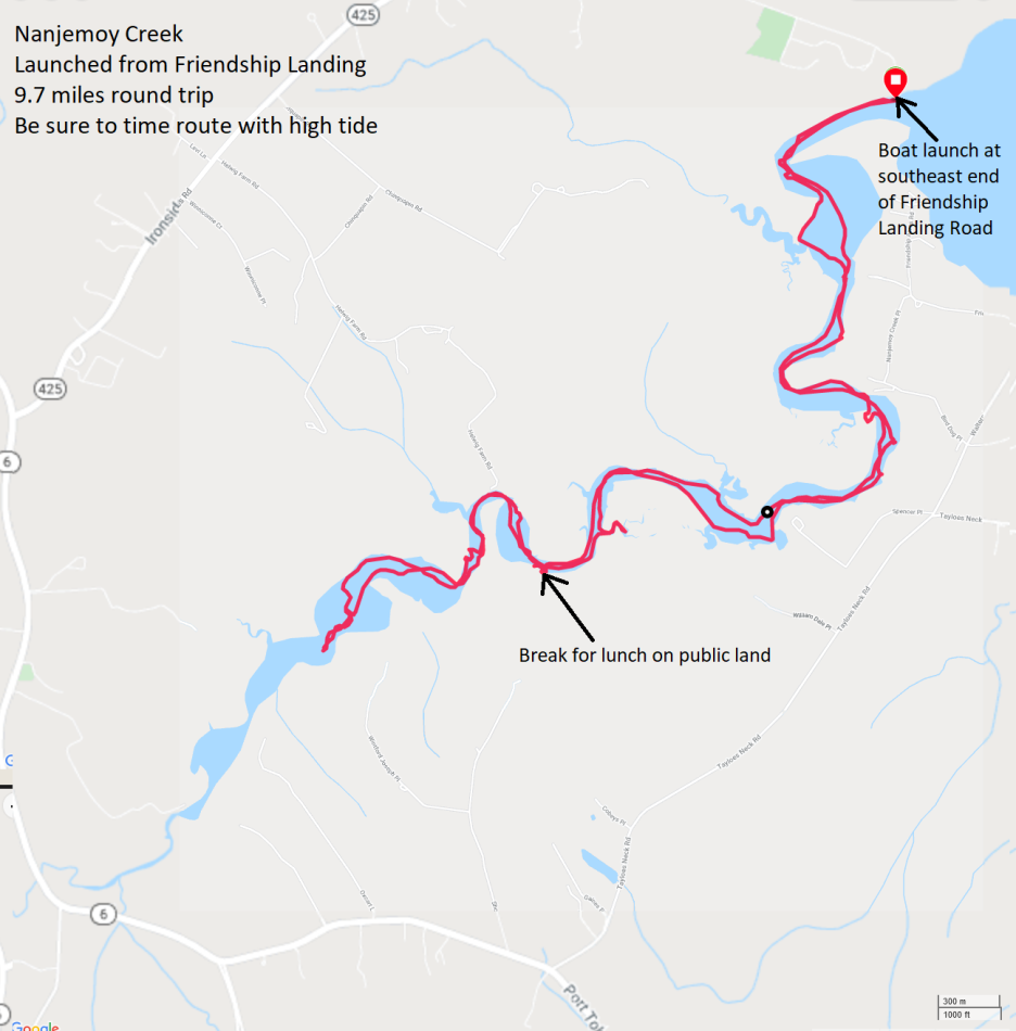 Our paddling route