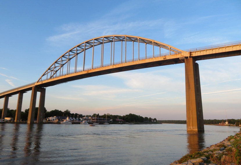 Chesapeake City Bridge in low light