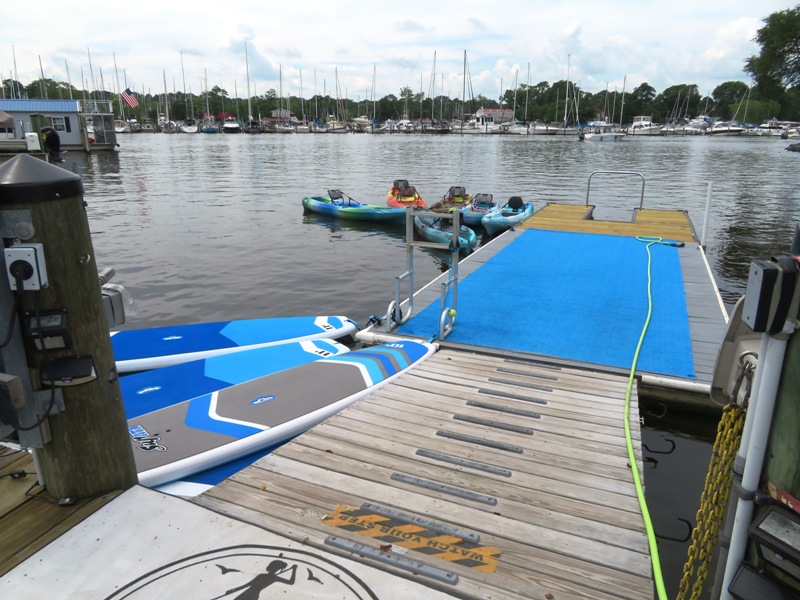 Floating pier at Chesapeake Paddle Sports