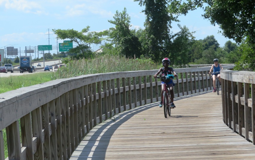 Bicycling with highway 50 on the left