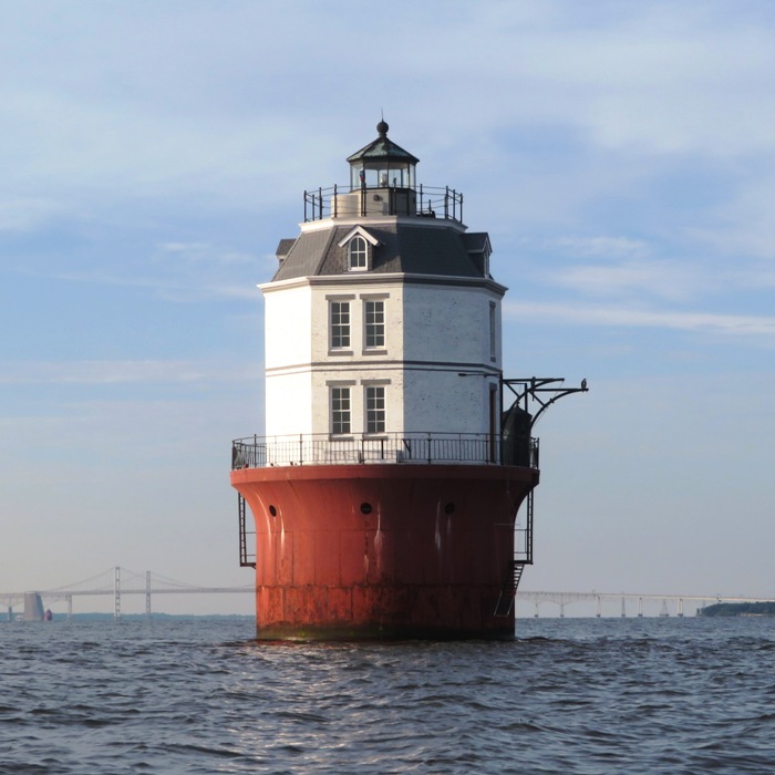 Lighthouse with Chesapeake Bay Bridge in the background