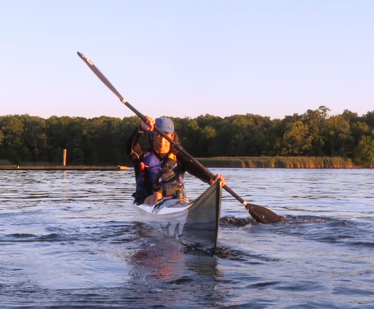 Me paddling the surf ski