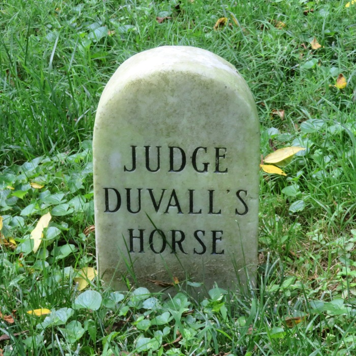 Tombstone for Judge Duvall's horse