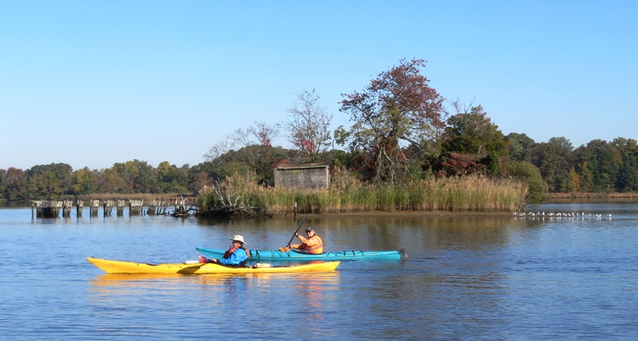 Paddling upstream on Southeast Creek