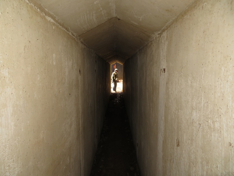 Looking at Norma through the corridor inside Battery Key