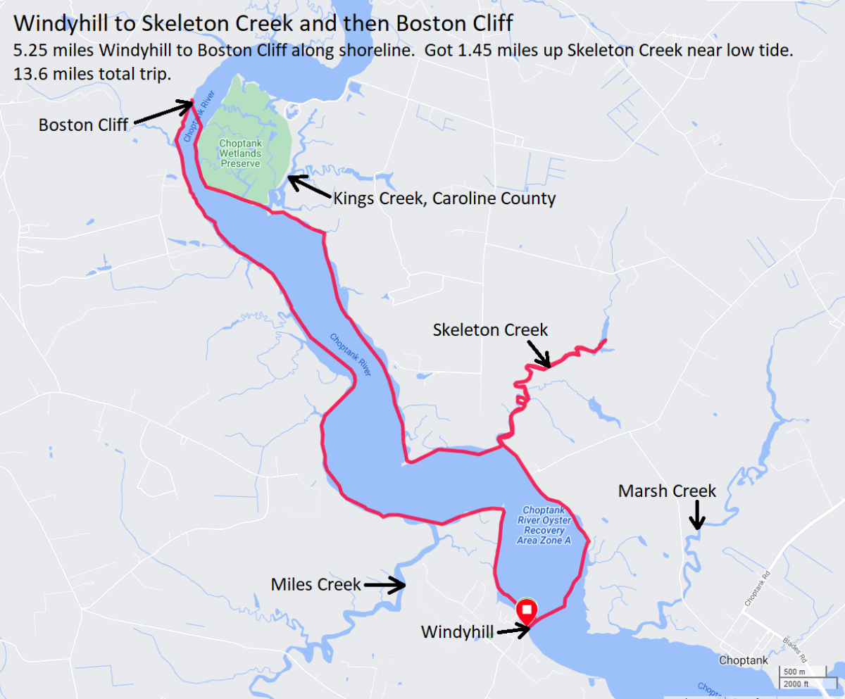 Map of our paddling route