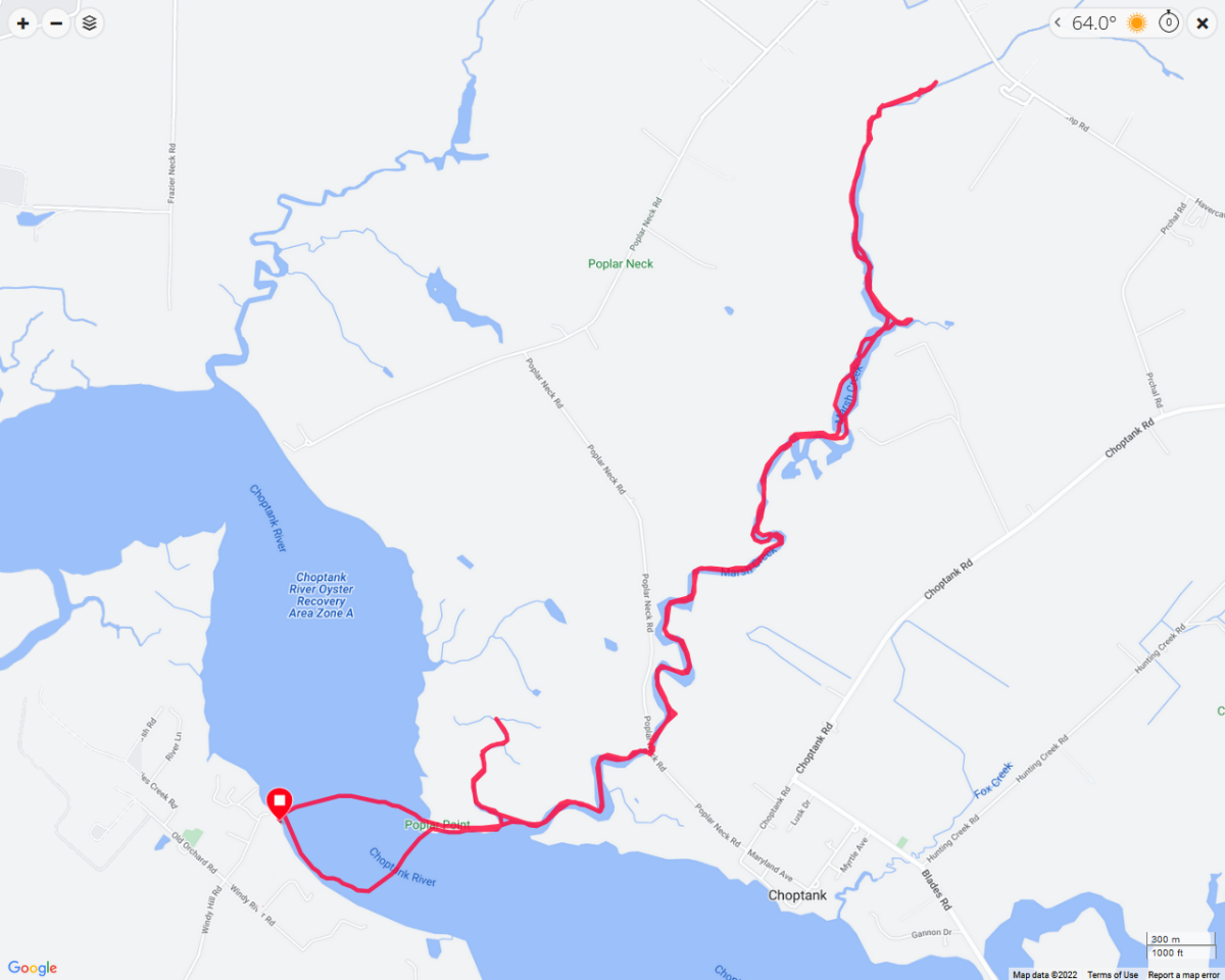 Map of my paddling route