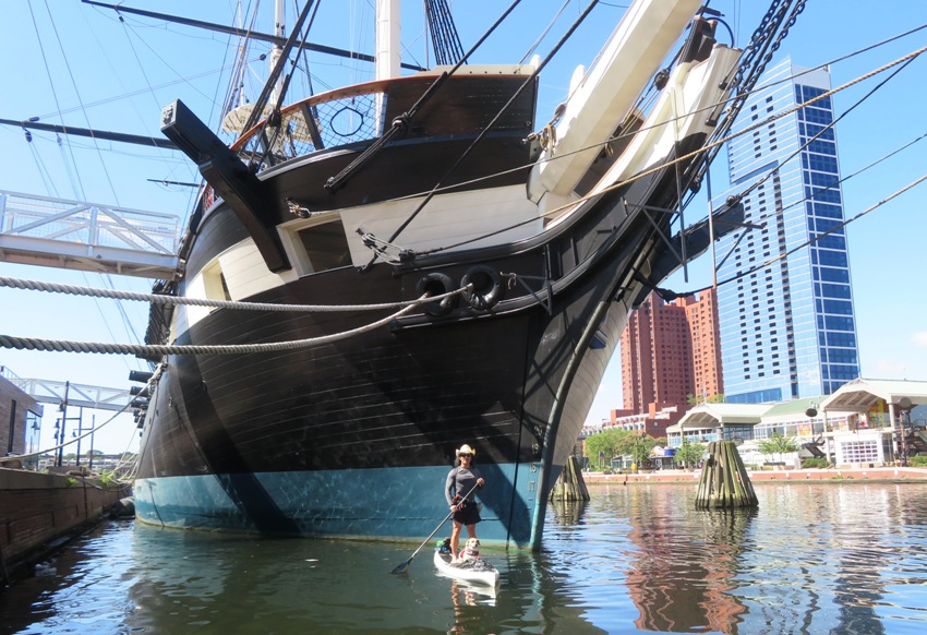 Daphne and I front of the USS Constellation