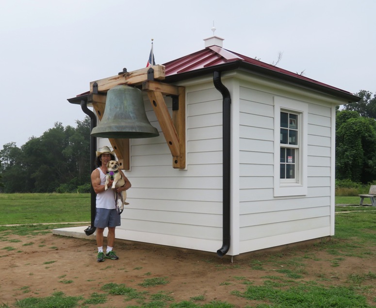 Daphne and me next to fog bell