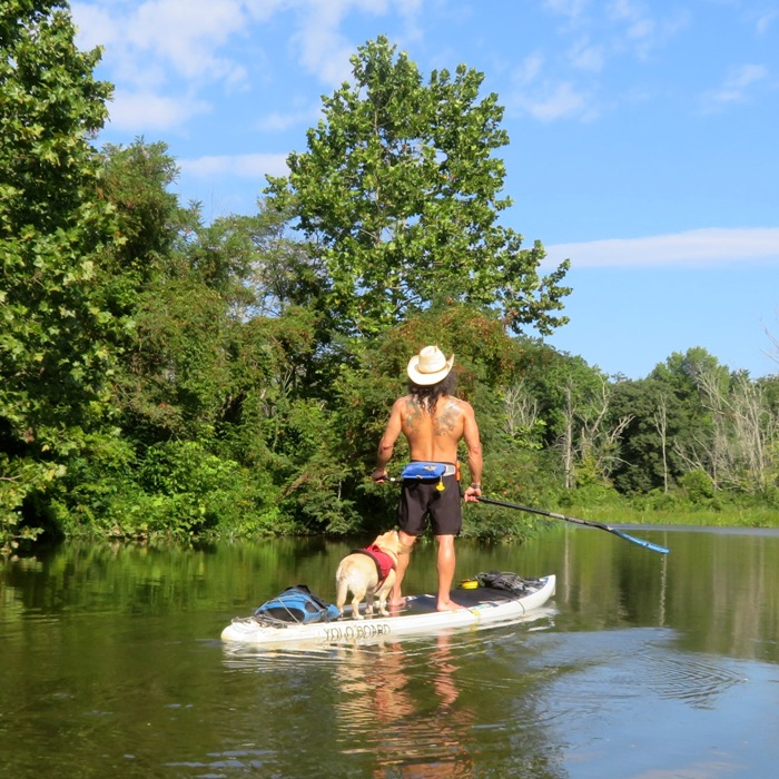 Back view of us on SUP