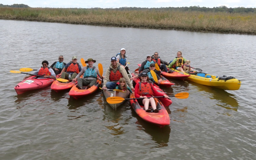 Group photo in boats