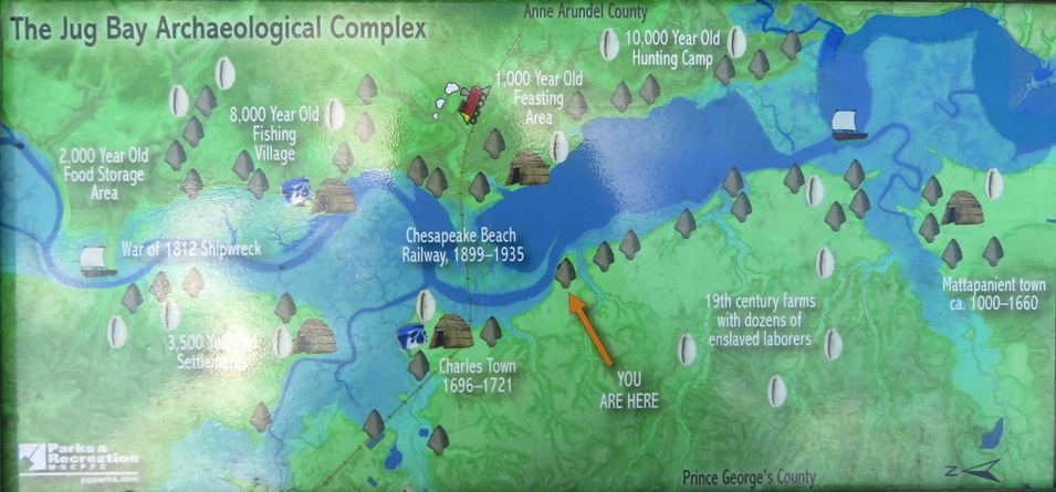 Map showing sites of archaeological significance