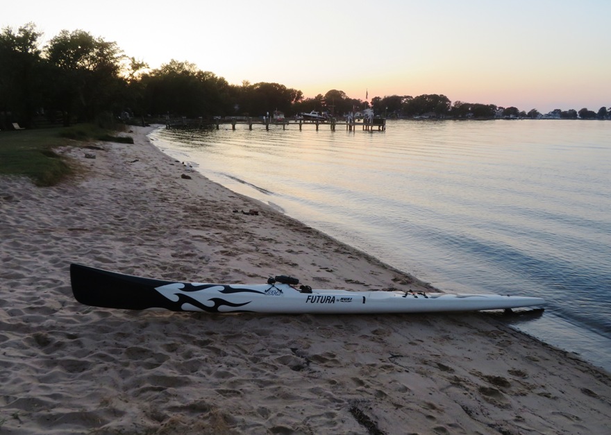 My surf ski on the beach