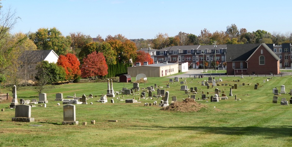 Cemetery behind church