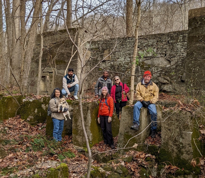 Group photo in front of stone ruins