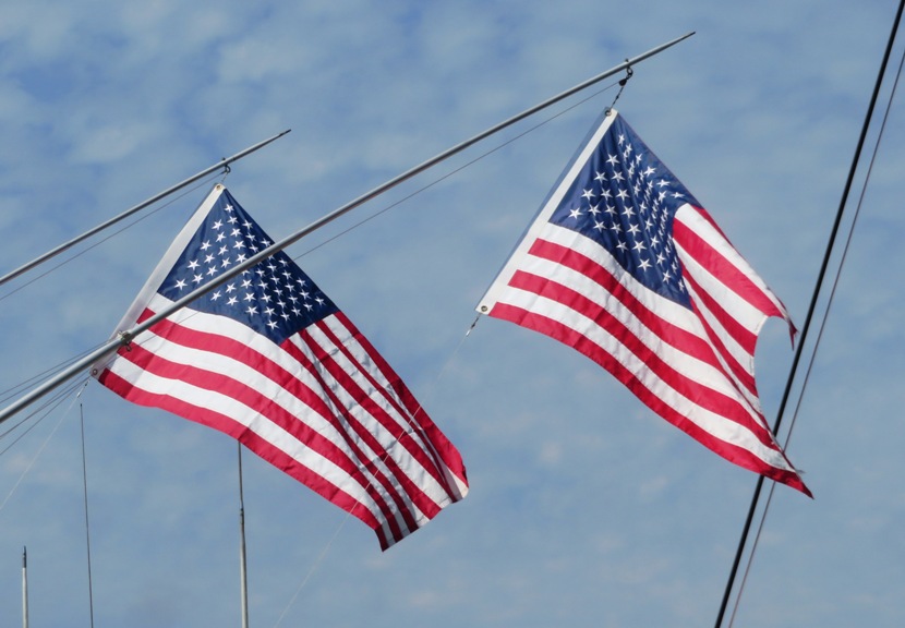 Two U.S. flags