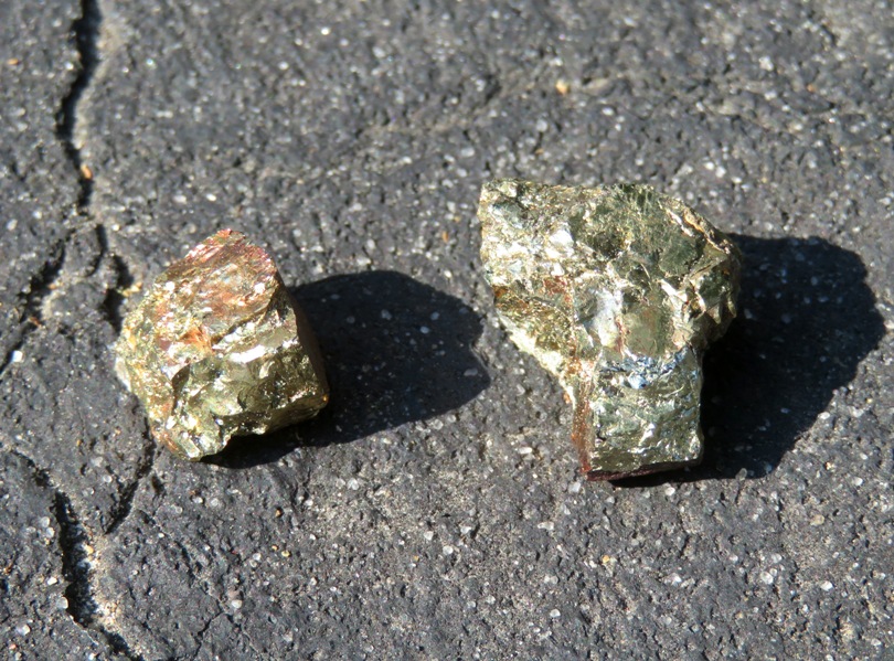 Gold-colored rocks