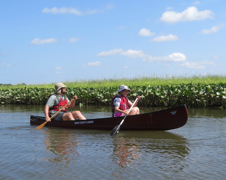 Drew in the back of the canoe with Norma in front