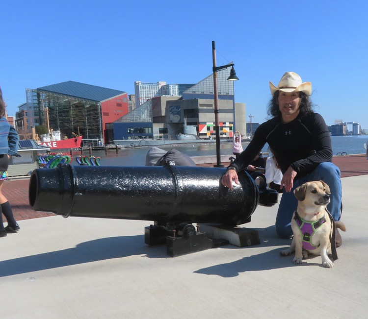 Daphne and I next to cannon