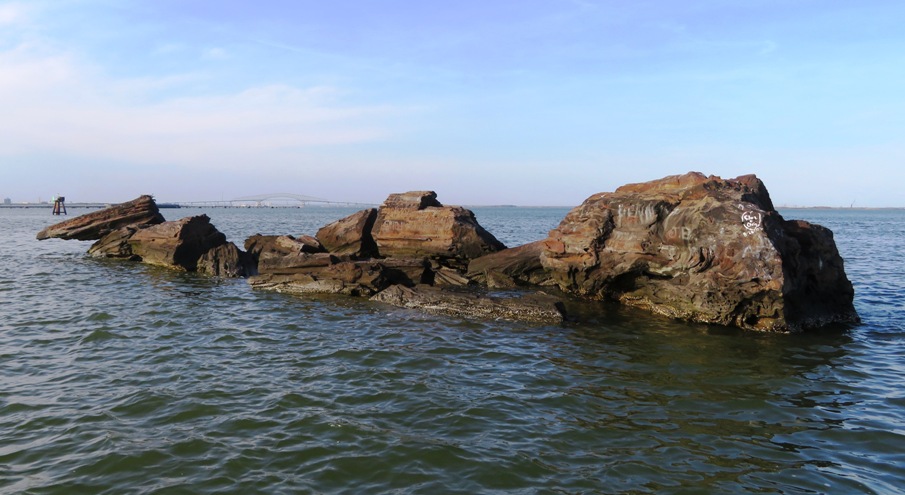 Black Rocks with Francis Scott Key Bridge in the background