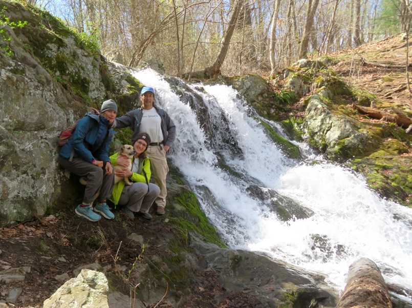 Carmen, Daphne, Norma, and I beside the falls