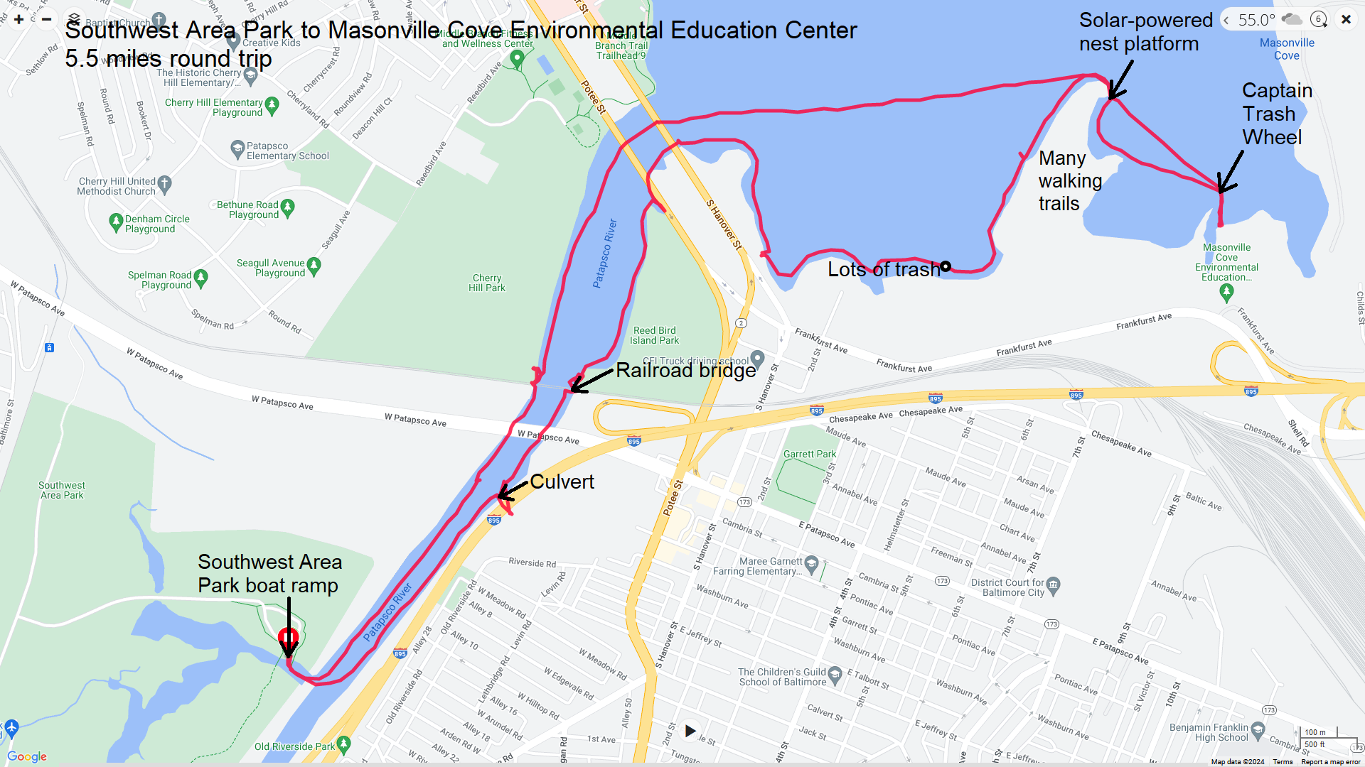 Map of our route