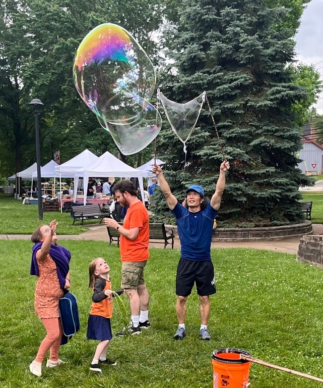 Me making giant bubbles