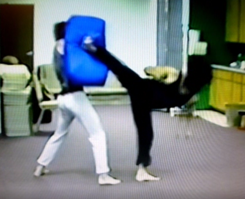 Me doing spinning back kicks, 1993