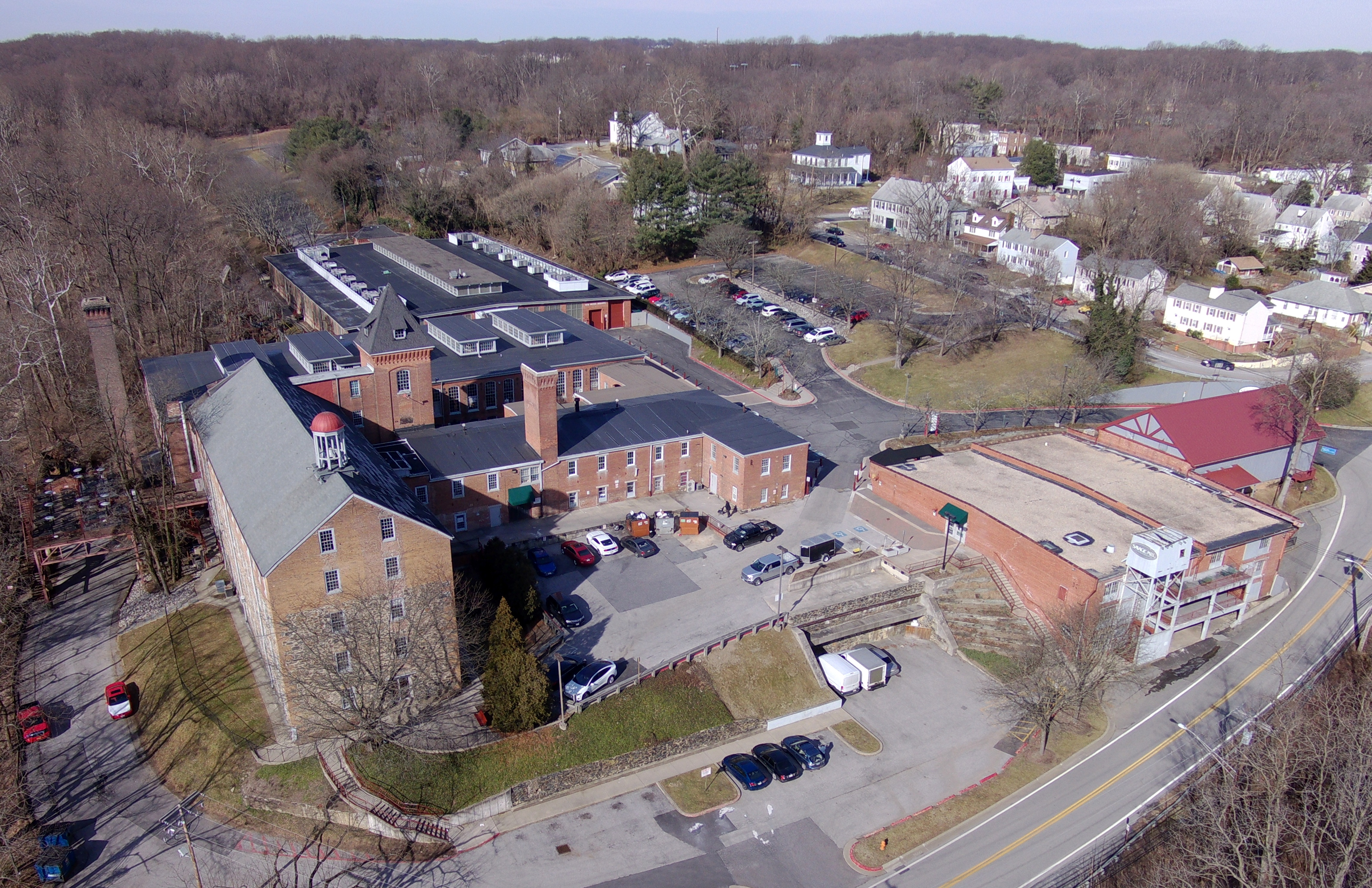 Drone photo of Savage Mill