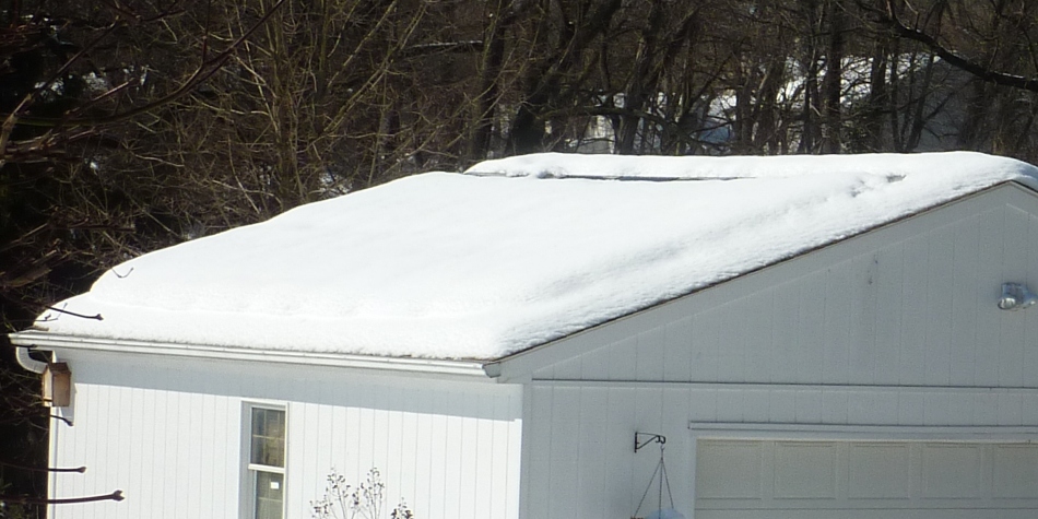 Snow on our garage panels