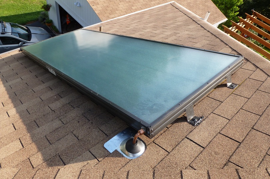 Thermal solar panel viewed from above